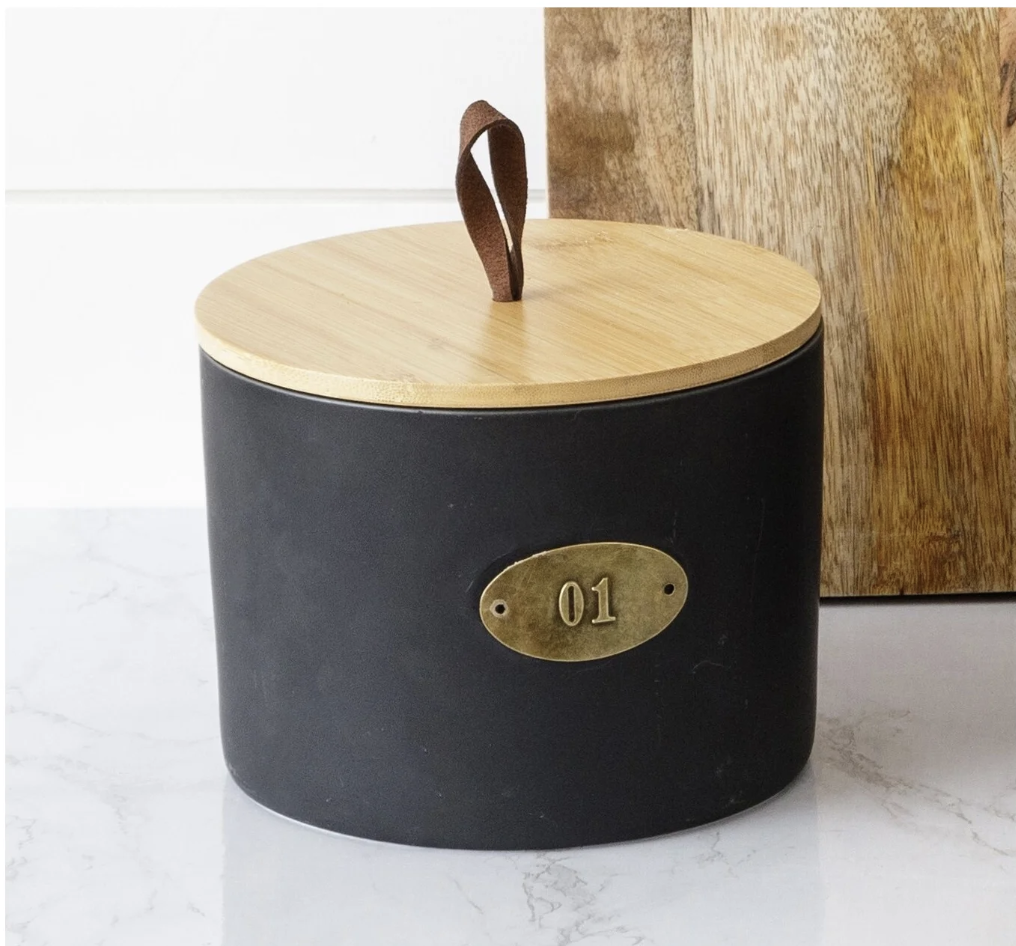 Matte Black Ceramic Canisters (3 sizes) The Salvaged Boutique