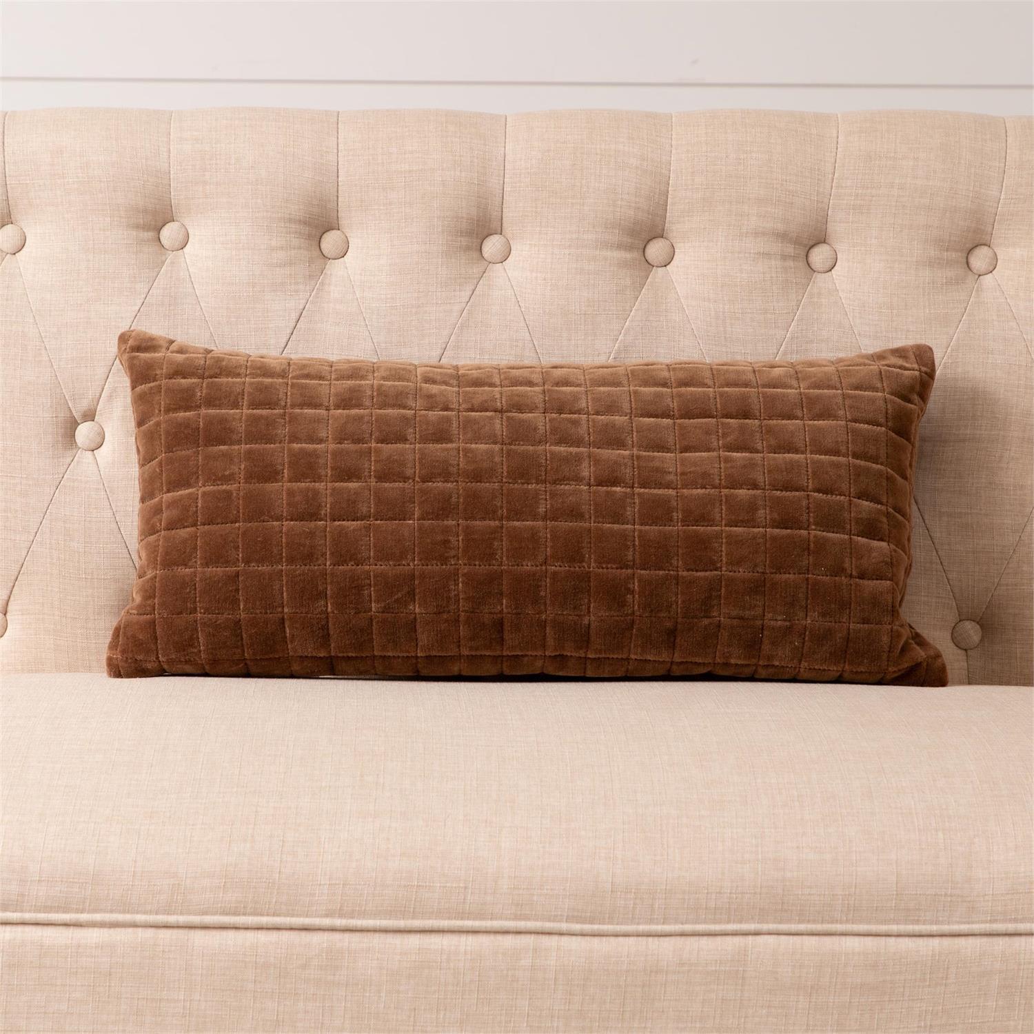Quilted Velvet Throw Pillow - Main Image
